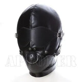 PU Removable Eye-mouth Masks Ball Gags Hood Slaves Harness Restraints