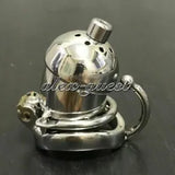 Stainless Steel Male Chastity Cage Device Metal Locking Belt Hook Ring