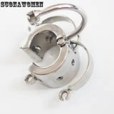 Stainless Steel Ball Stretcher Scrotum Lock Ring Enlargers Heavy Scrotum Pendant