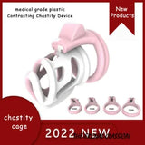 Upgrade Grade Plastic Contrast Color Chastity Cage Vent Hole Men Chastity Device