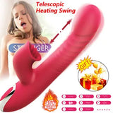 Women Clit Heating G-Spot Thrusting Heat Dildo Stroker Rabbit Vibrator Sex Toy