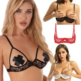 Womens Lace Bras Cupless See Through Bralette Push Up Lingerie Sheer Underwear