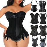 Women Gothic Bustier Corset Top Halloween Bustier Sexy Corsets Lace Up Plus Size
