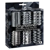 The 9's Crystalline Cock Sleeves 6 Piece Set Stroker Sex Toy Body Safe TPR Clear