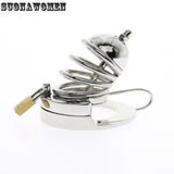 Stainless Steel Ball Stretcher Device Lock Ring Chastity Belt Lock Chastity Cage