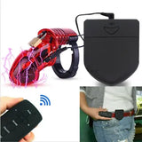 Male Electri Shock Chastity Cage 20m Remote Control Electronic Doping Device