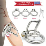 Stainless Steel Male Chastity Cage Device Restraint with Lock Urethral Tube BDSM