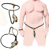 _Jaula de cinturón de castidad invisible para pantalones de acero inoxidable Bondage con dispositivo de bloqueo masculino