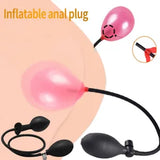 Women Inflatable Dildo Pump Penis Small Anal Butt Plug G-spot Stimula