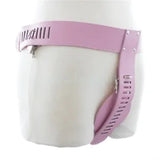 Women lockable Female Adjustable Chastity belt Device Leather Panty Pink