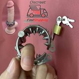 Men Chastity Cage StainlessSteel Spike Ball Stretcher Pendant Scrotum Penis Ring