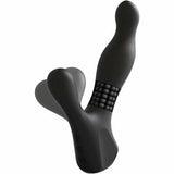 The Ultimate Rimmer Job Vibrating Silicone Prostate Massager With Rotating Ridges Black