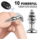 Zinc Alloy Vibration Anul Butt Plug Insert Stopper Wireless Remote Control BDSM
