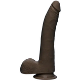 The D Realistic D Ultraskyn Slim Realistic Dildo Dong Sex Toy w/ Balls Chocolate
