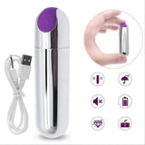 Rechargeable Silver Bullet Vibrator Clit Vibe Beginner Travel Sex Toys for Women