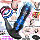Thrusting Anal Dildo Male Prostate Massager Ring Vibrator Sex Toys for Women Men