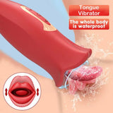 Rose Sucking Vibrator Oral Clit Licking Tongue G Spot Dildo Sex Toys For Women