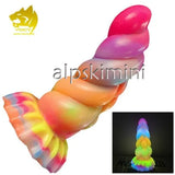 Anal Beads Sex Toy Luminous Dildo Waterproof Silicone Buttplug With Suction Cup