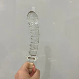 Stimulate Crystal Glass Dildo G-Spot Anal Butt Plug Masturbation Massager Tool