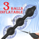 Butt Plug 3 Balls Beads Huge Inflatable Anal Plug Ass Vagina Expansion Sex Toys