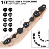 Waterproof 10 Vibration Anal Beads Butt Plug Vaginal Vibrator Prostate Massager