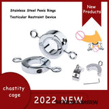 Stainless Steel Steel Ball Stretcher Restraint Ring Delay Ejaculation Sex Toy
