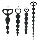 Heart Shaped Silicone Anal Beads Butt Plug Balls Anus Vagina Stimulator Sex Toys