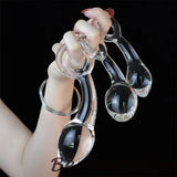 Newest Handheld Anal Beads Glass Butt Plug Big Ball Large Crystal Dildo Sex Toy