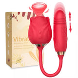 Thrusting Dildo Rose Clit G-spot Vibrator Oral Sucking Oral Sex Toy for Women US
