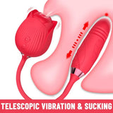 Rose Sucking Vibrator Clitoral G-spot Suction Thrusting Dildo Sex Toy 10 Speed