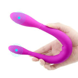 Bendable Double Ended Dual Entry G-spot Vaginal Anal Vibrator Dildo Dong