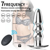 Remote Control Metal Anal Vibrator G-Spot Dildo Butt Plug Sex Toys for Women Men