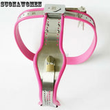 Stainless Steel Pink Chastity Belt Device Female Chastity Belt Adjustable Device