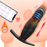 Bluetooth APP Control Thrusting Dildo Butt Plug Anal Vibrator Prostate Massager