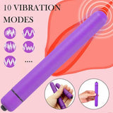 Long Slender Bullet Vibrator Dildo Clit Anal G-spot Sex Toy For Women Multispeed