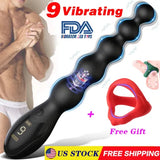 Male Prostate Massager Dildo Anal Butt Plug Beads G Spot Vibrator for Women Men