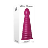 ZT Everest Burgundy Cone Shaped Grooved Anal Butt Plug Tapered Tip Suction Cup